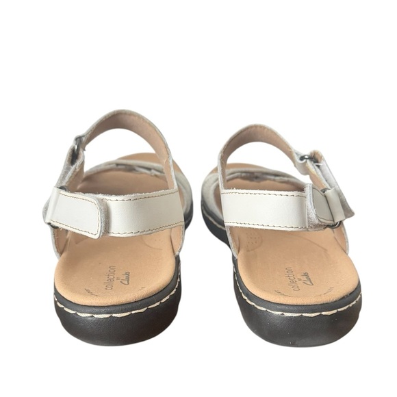 Clark’s Collection women’s Leather Laurieann white leather Velcro sandal Sz 9 N - Picture 6 of 6